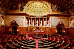 L'hémicycle du Sénat où sera discuté la loi Fin de vie