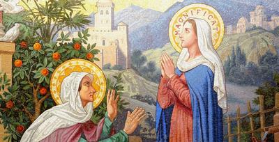 La Visitation de la Vierge Marie - D'après une mosaïque à Lourdes
